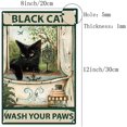 thumbnail image 2 of Letrero de metal con frase divertida para baño, diseño vintage de gato negro, "Lávate las patas", para baño, cocina, cafetería, decoración de pared, 20 x 30 cm, 2 of 7