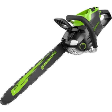 Greenworks 80V 20" Brushless Cordless Chainsaw (Great For Tree Felling, Limbing, Pruning, and Firewood), 75  Compatible Tools, Tool Only, Green