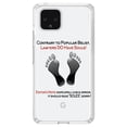 thumbnail image 1 of DistinctInk Clear Shockproof Hybrid Case for Google Pixel 4 XL (6.3" Screen) - TPU Bumper Acrylic Back Tempered Glass Screen Protector - Lawyers DO Have Souls Oops Soles, 1 of 1