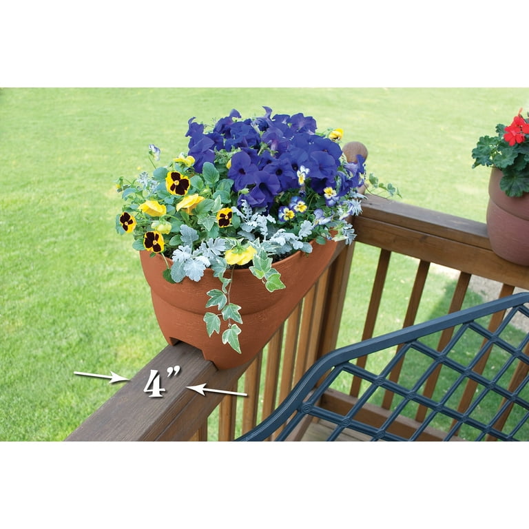 Emsco Bloomers 24" Railing Planter, Weatherproof Terracotta photo 3