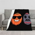 thumbnail image 2 of Cozy Cartoon Character Flannel Blanket - Soft Warm Durable Design Featuring Fun Orange and Gray Characters for Sofa Travel Bed, 2 of 7