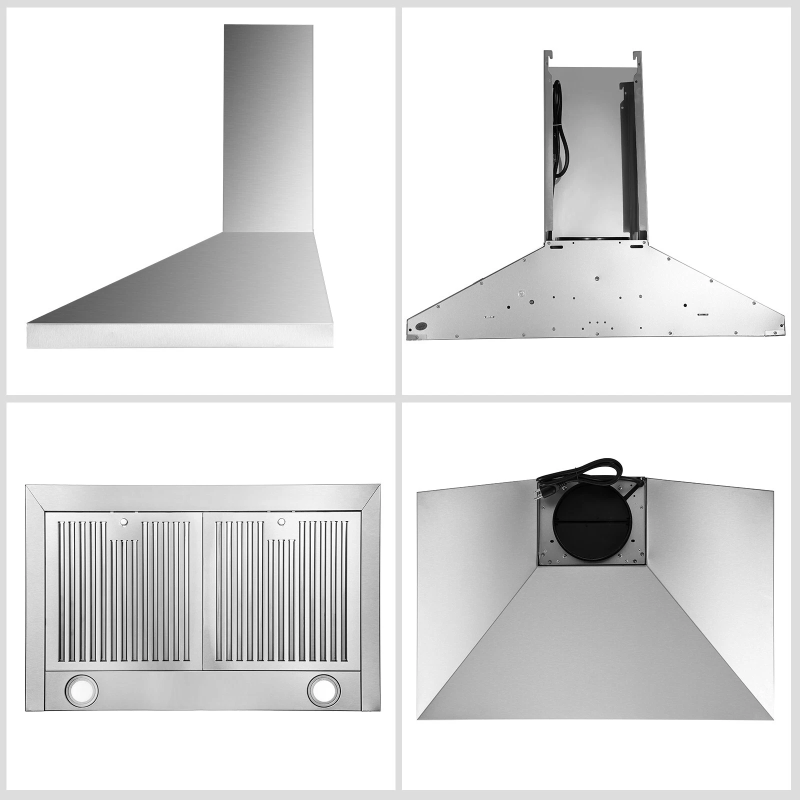 30 inch Wall Mount Range Hood 30 inches,Stainless Steel Wall Mount Range Hood,Vent Hood 30 inch w/Touch Control,Ducted/Ductless Convertible,Chimney-Style Over Stove Vent Hood,Kitchen Hood,Baffle Filt