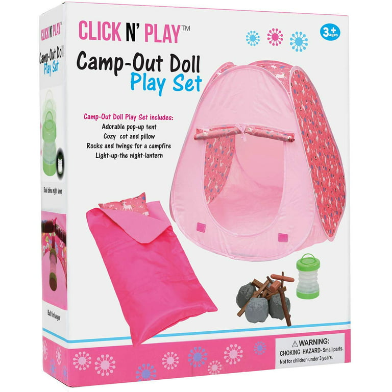 Juego de accesorios de viaje Click N' Play para muñecas American Doll de 18  pulgadas, con 7 accesorios