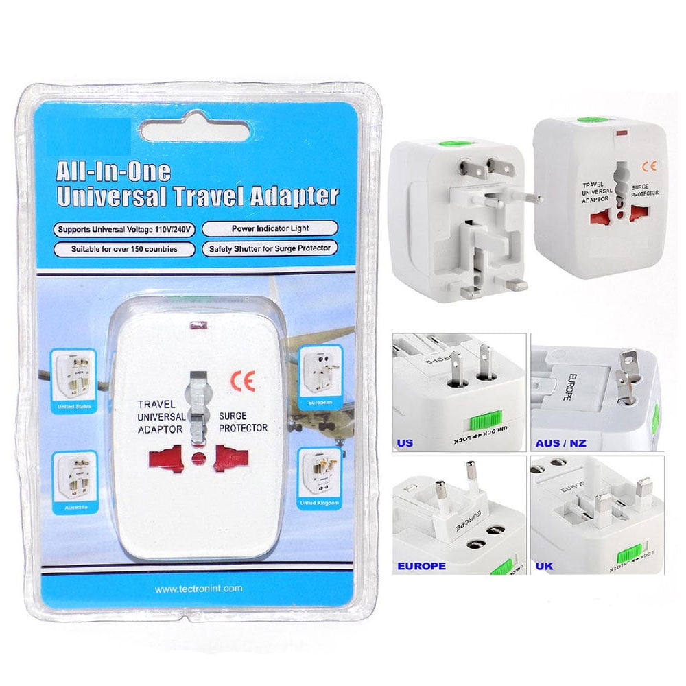 European Adaptor EU Euro US UK 5V D/C White Silver - 5 USB Ports Wall Charger USB Type C Travel Power Plug Adapter 4 USB Type A + 1 USB Type C for Type I C G A Outlets 110V 220V A/C