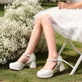 thumbnail image 2 of DREAM PAIRS Girls' Platform Mary Jane Pumps Chic Chunky High Heel Dress Shoes with Rhinestone Buckle Comfortable Square Toe Party Shoes for Kids, 2 of 6