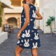 thumbnail image 4 of Vestido de Verano Casual sin Mangas Largo, Color Sólido Mezcla de Lino de Algodón para la Moda de las Mujeres, 4 of 5