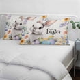 thumbnail image 4 of Happy Easter Pillow Protectors with Zipper Standard Size, Spring Grey Bunny Colorful Eggs Flower Beige Soft Brushed Microfiber Breathable Throw Pillow Covers, Pillowcase for Couch Sofa 20"x26", 4 of 9
