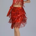 thumbnail image 2 of Bovxnpu Women Skirt Sparkly Sequin Fringe Skirt Tassel Shorts Belly Dance Skirts Festival Outfits for Women Beach Vacation Summer Outfits, 2 of 9