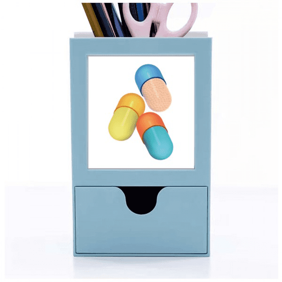 Health Care Products Capsule Pill Pattern Desk Supplies Organizer Pen Holder Card