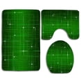 thumbnail image 1 of EREHome Green Abstract 3 Piece Bathroom Rugs Set Bath Rug Contour Mat and Toilet Lid Cover, 1 of 2