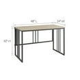 thumbnail image 3 of Collapsible Slatted Mission Writing Computer Desk, Space Saving for Bedroom, Home Office, Small Spaces, Fully Assembled, White Oak/Gunmetal – Leick Home, 70001-WOGM, 3 of 17