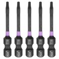 thumbnail image 1 of Uxcell 5pcs TT8 Torx Impact Screwdriver Bit 1/4" Hex Shank 2" Long Magnetic with Hole, 1 of 7
