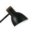 thumbnail image 3 of Better Homes & Gardens, 18" Height, 1 Light, Woodgrain & Black Metal Finish Desk Lamp, with AC Outlet, Modern design, 3 of 6