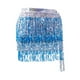 thumbnail image 5 of Bufanda de cadera para danza del vientre para mujer, falda de lentejuelas a la moda, ropa de baile versátil, cinturón de cadera brillante, bufanda con Plata y azul Yinane Bufanda de cadera, 5 of 8