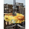 thumbnail image 2 of Outdoor Tablecloth with Umbrella Hole for Patio/Picnic/Party/Camping, Sunflower Waterproof Table Cloth Round Cover Washable, Yellow Flowers Elegant Pastoral Botanical (Dia 54"), 2 of 8
