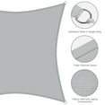 thumbnail image 5 of Yescom 10x10Ft 97% UV Block Square Sun Shade Sail Outdoor Patio Pool Garden Yard Lawn Carport Net Awning Cload Gray, 5 of 9