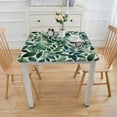 thumbnail image 3 of COMIO Outdoor Picnic Camping and Indoor Kitchen Dining Party Tropical Leaves Palm Leaves Summer Green Leaves Square Tablecloth White, 3 of 7
