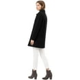 thumbnail image 4 of Gabardina de invierno con un solo pecho y cuello vuelto para mujer Negro M, 4 of 6