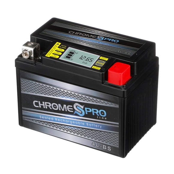 Chrome Pro YTX4L-BS iGel Batterie de Remplacement Sans Entretien avec Affichage Numérique pour VTT, Moto et Trottinette : 12 Vlts.4 Ampères, 3.2Ah, Terminal Écrou et Boulon (T3)