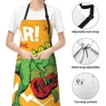 thumbnail image 6 of Lsque Cool Dinosaur Playing Guitar Waterproof Apron Chef Aprons for Men Heavy Duty Chemical Work Apron Extra Long Grilling Aprons with Adjustable Bib Apron, 6 of 9