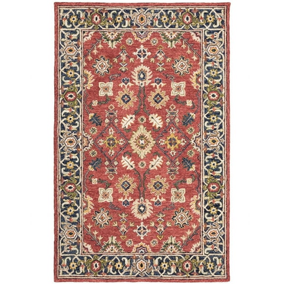 Oriental Weavers Alfresco Area Rug 28404 Traditional Red Vines Leaves 2' 6" x 8' Rectangle