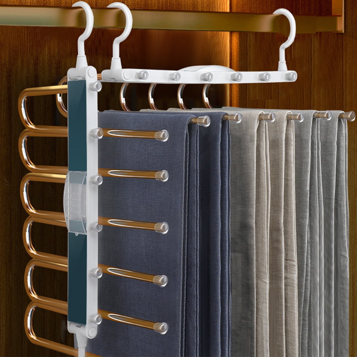 Trouser Hanger Space Saving 5 In 1 NonSlip Multifunctional Pants Rack  Stainless Steel Pants Hangers Multiple Layers Clothes Hanger Closet  Wardrobe Clothes Organizer Rack for Scarf Ties Jeans Trouser  Walmartcom