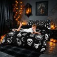 thumbnail image 4 of Homewish Halloween Witch Skull Bedding, Celestial Crystal Duvet Cover Full, Black White, Black Reversible 3-Piece, 1 Duvet Cover and 2 Pillowcases, 4 of 7