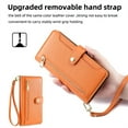 thumbnail image 5 of Jiahe Cover for Samsung Galaxy S10+, Multifunctional Wallet Case with Card Holder and Shoulder Strap,PU Leather Magnetic Closure Zipper Pocket Kickstand Wristband Flip Leather Cover, orange, 5 of 7
