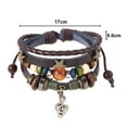 thumbnail image 5 of Ziurtnc Unisex Bracelet Beads Music Scale Pendant Multi Layers Vintage Ethnic Style Faux Leather Tassel Adjustable Star Women Men Bracelet, 5 of 7