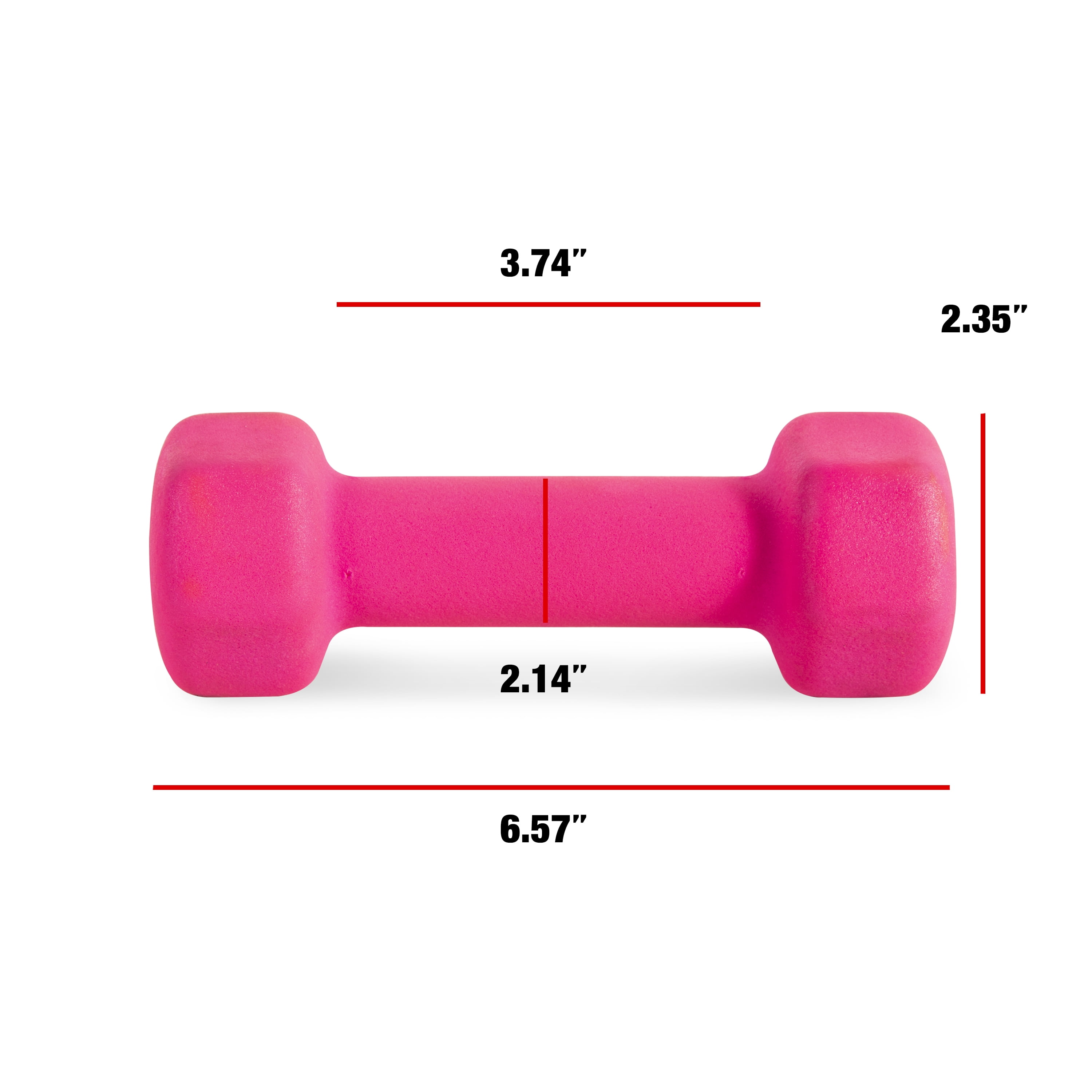 CAP Barbell 3lb Neoprene Dipped Dumbbell, Pink, Single