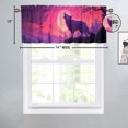 thumbnail image 4 of Wolf Curtains Valances for Home Decor Wild Animal Howling Under The Moon Purple Starry Sky Window Treatment Valance Curtains for Bathroom 54 by 18 in, 1 Panel, 4 of 6