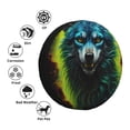 thumbnail image 4 of KLL Fluorescent Wolf Pattern 14-17 inch Spare Tire Cover Universal Wheel Protector for Truck SUV Trailer Camping Rv Tire Covers-15 inch, 4 of 6