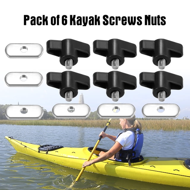 Boating 6 Juegos de Tornillos de Kayak Hardware de Tuercas para la Canoa de Riel de Montaje de de Kayak Accesorios para Botes de Pesca