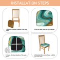 thumbnail image 4 of Teal Gold Marble Seat Covers for Dining Room Chairs Set Of 4,Stretch Printed Washable Chair Seat Cover with Elastic Ties and Button,Removable Waterproof Couch Cushion Covers, 4 of 6