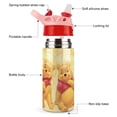 thumbnail image 3 of Kids Water Bottle with Straw - Winnie The Pooh 16.9 Oz Stainless Steel Vacuum Insulated Water Bottle for Boys Girls, 3 of 7