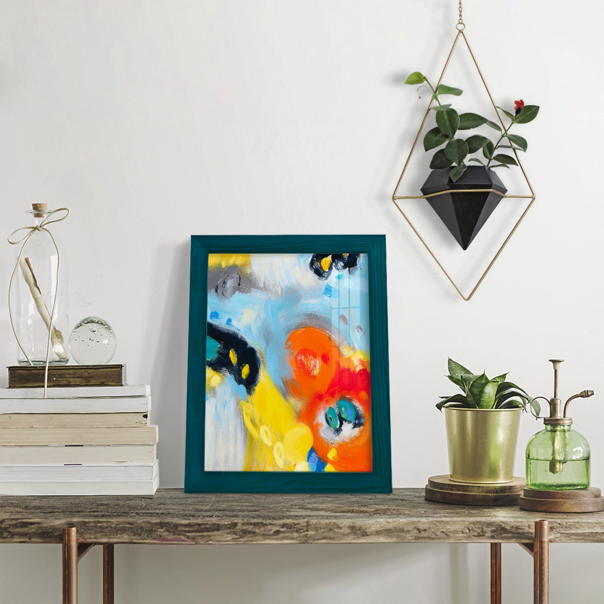 In the Loop II -Framed Print w/glass-Ocean Blue