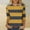 Navy, variant on LYEAA Womens Tops 3/4 Sleeve Plus Size Plus Size Crew Neck T-shirt Fashion Striped Tees Loose Soft Comfortable Blouse Dressy Casual Breathable Trendy Clothing Yellow XXXL