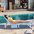 thumbnail image 2 of Lilypelle 3 in 1 Sun Tanning Chair Oversized with Mat & Face Arm Hole, 5-Position Heavy Duty Folding Chaise Outdoor Lounge Chair w/ Pillow, for Beach, Pool, Lawn, Yard, Patio, 2 of 10