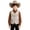 White, variant on Kids Girls Western Vest Sleeveless Tassel Vest Halloween Cowboy Costume For Boys For Kids Western Outfit 3-12 Years