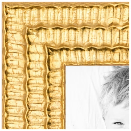ArtToFrames 9x27 inch Bright Gold Picture Frame, Gold Wood Poster Frame (4753)