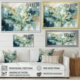 thumbnail image 4 of Designart "Blue botanic Garden III" Abstract Botanicals Floater Framed Wall Art Living Room, 4 of 7