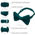 thumbnail image 2 of Classic Pre-Tied Soft Crape Bow Tie for Wedding Formal Events Solid Tuxedo, by Bow Tie House (Medium, Dark Green), 2 of 5