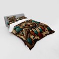 thumbnail image 2 of Ambesonne Rustic Bedding Set 4 Pcs, Wild West Horse Feathers, Calking, Teal Dark Taupe Cinnamon, 2 of 2