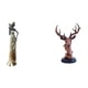 thumbnail image 1 of Figura de mujer africana, estatua tribal africana de una dama, adorno con cabeza de ciervo, estatua de animal de resina, artesanía hecha a mano, ideal, 1 of 8