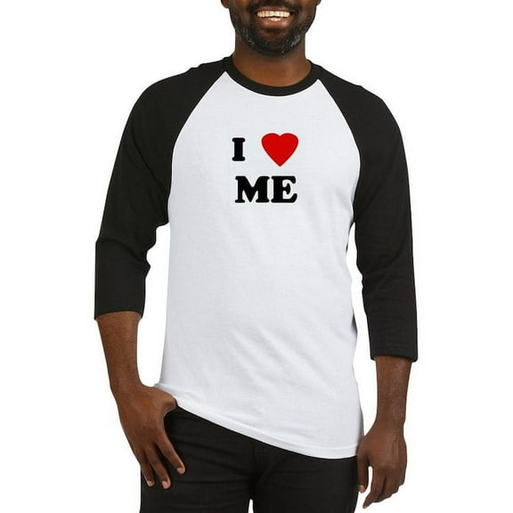 CafePress - I Love ME Baseball Jersey - Cotton Baseball Jersey, 3/4 Raglan Sleeve Shirt