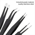 thumbnail image 3 of Juego de 10 Pinzas de Precisión ESD, Herramientas Antiestáticas, Puntas Curvas y Rectas para Electrónica, Joyería y Reparaciones Industriales., 3 of 7