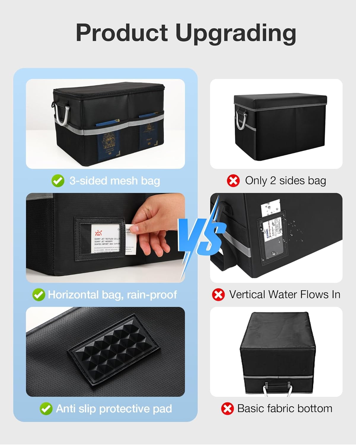 Fireproof Document Box, File Box with Lock for Hanging File Folders, Portable File Box with Handle, Fire Proof Safe for Documents, Office, Important Document Organizer, Safe Box Fireproof Waterproof