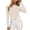 Beige, variant on Women's Mock Neck Long Sleeve Shirts Ribbed Slim Knit Tops Base Layering Undershirts Tees Shirts Women Tops