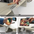 thumbnail image 5 of Desk Dual Monitor Stand Riser with Drawer, Maple, 5 of 5