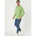 thumbnail image 4 of Sudadera con capucha para hombre, manga larga, con cordón sólido y bolsillo Verde claro S, 4 of 6
